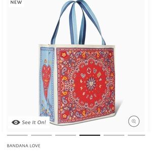 NWT Brighton Red and Blue Bandana Tote